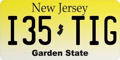 NJ license plate I35TIG