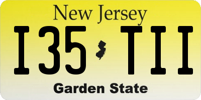 NJ license plate I35TII