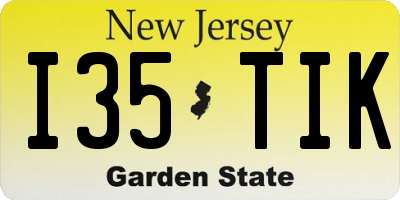 NJ license plate I35TIK