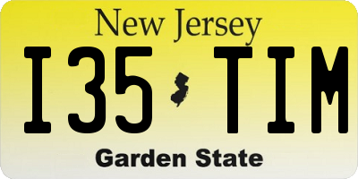 NJ license plate I35TIM
