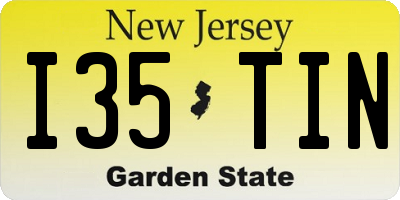 NJ license plate I35TIN