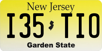NJ license plate I35TIO