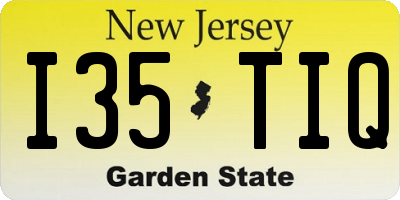 NJ license plate I35TIQ