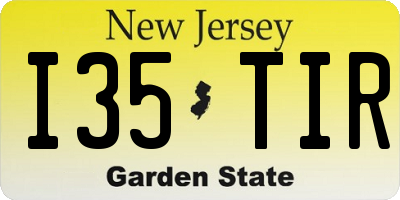 NJ license plate I35TIR