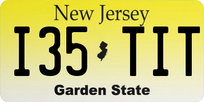 NJ license plate I35TIT