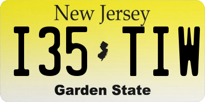 NJ license plate I35TIW