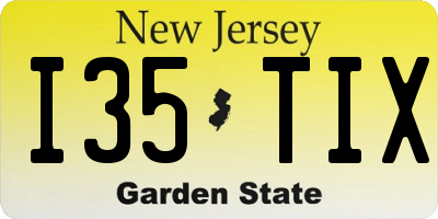 NJ license plate I35TIX