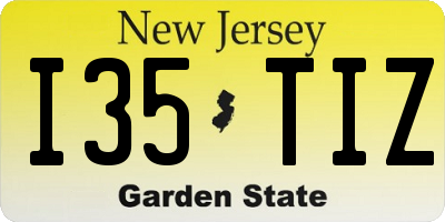NJ license plate I35TIZ