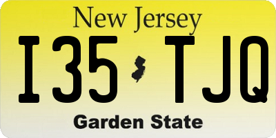 NJ license plate I35TJQ