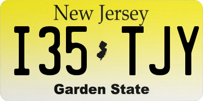 NJ license plate I35TJY