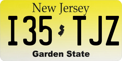 NJ license plate I35TJZ