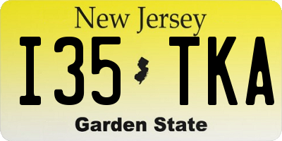 NJ license plate I35TKA