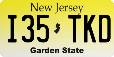 NJ license plate I35TKD
