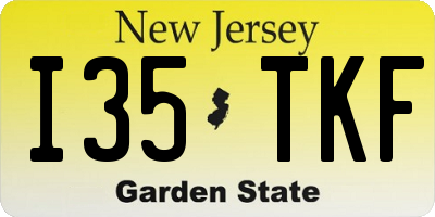 NJ license plate I35TKF