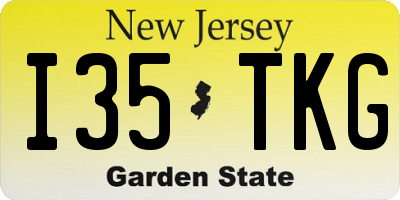 NJ license plate I35TKG