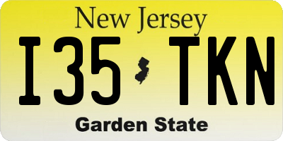 NJ license plate I35TKN