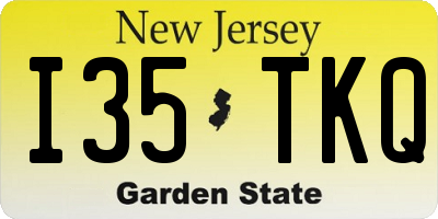 NJ license plate I35TKQ