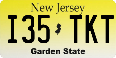 NJ license plate I35TKT