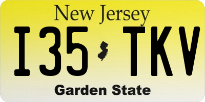 NJ license plate I35TKV