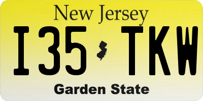 NJ license plate I35TKW