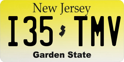 NJ license plate I35TMV