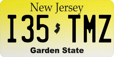 NJ license plate I35TMZ