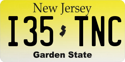 NJ license plate I35TNC