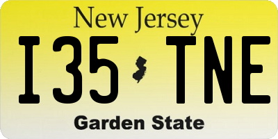 NJ license plate I35TNE
