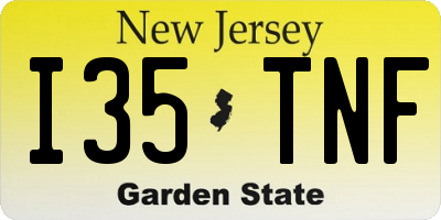 NJ license plate I35TNF