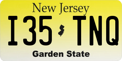 NJ license plate I35TNQ