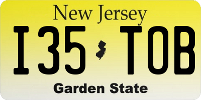 NJ license plate I35TOB