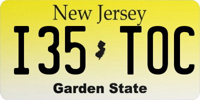 NJ license plate I35TOC