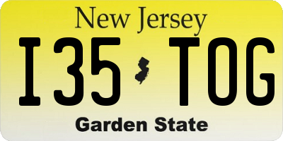 NJ license plate I35TOG