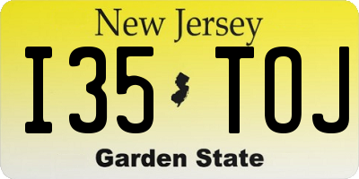 NJ license plate I35TOJ