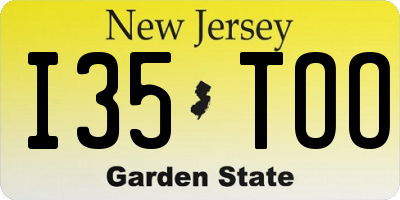 NJ license plate I35TOO