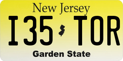 NJ license plate I35TOR