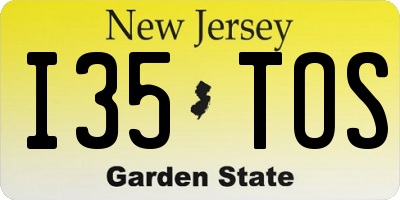 NJ license plate I35TOS