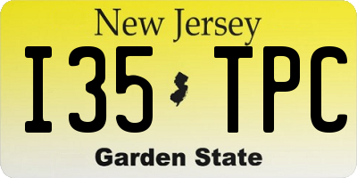 NJ license plate I35TPC