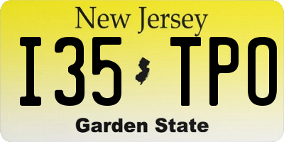 NJ license plate I35TPO