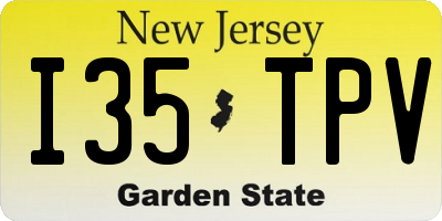NJ license plate I35TPV