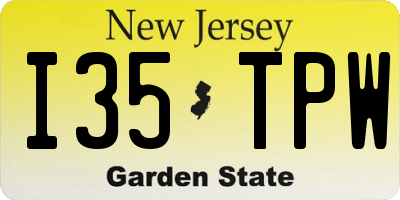 NJ license plate I35TPW