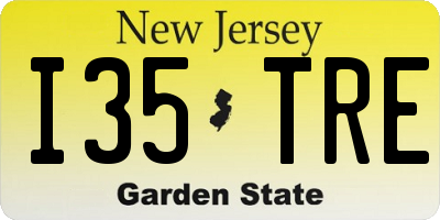 NJ license plate I35TRE