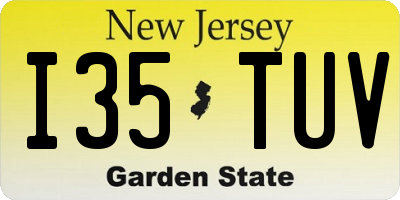 NJ license plate I35TUV
