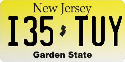 NJ license plate I35TUY