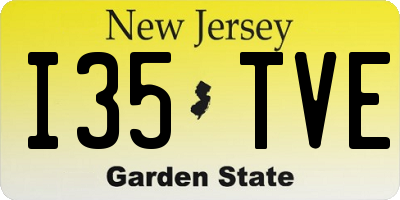 NJ license plate I35TVE