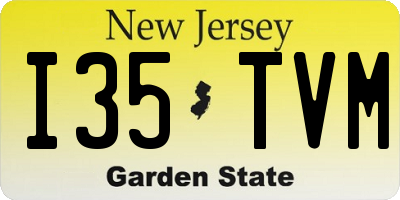 NJ license plate I35TVM