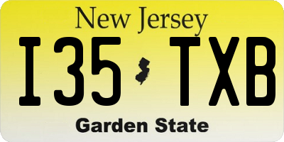 NJ license plate I35TXB