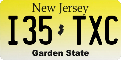 NJ license plate I35TXC