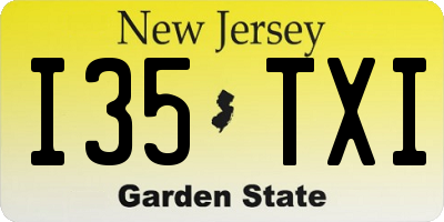 NJ license plate I35TXI