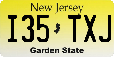 NJ license plate I35TXJ